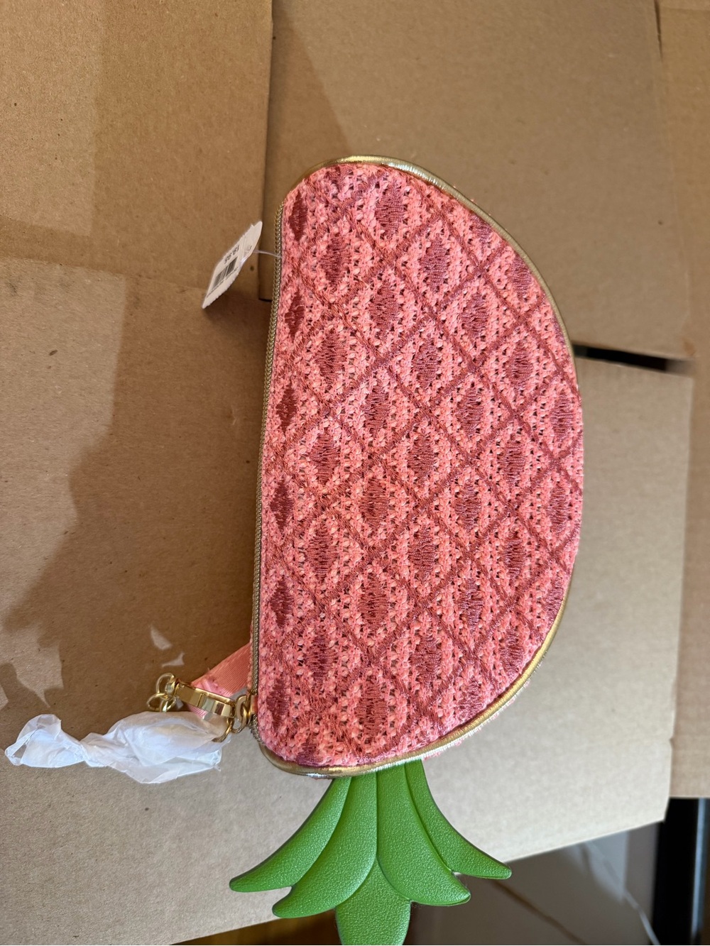 Bath & Body Works Pink Pineapple Mini Crossbody with Green Leaf